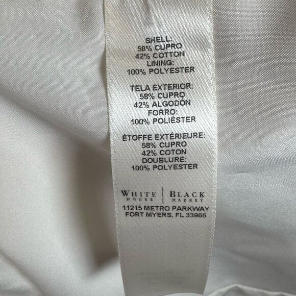 White House Black Market luster twill white sleeves trench coat size medium NWT - Picture 11 of 12